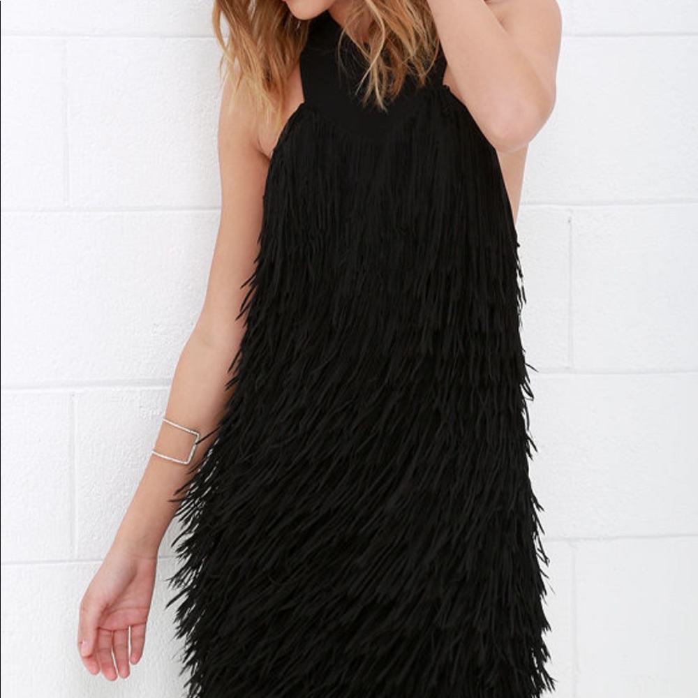 Halter Fringe Party Dress